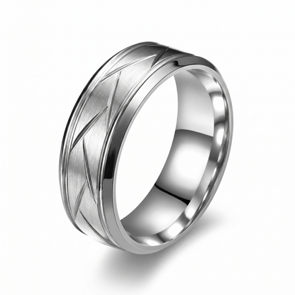 Anillo Heston Cutline | Oro Blanco