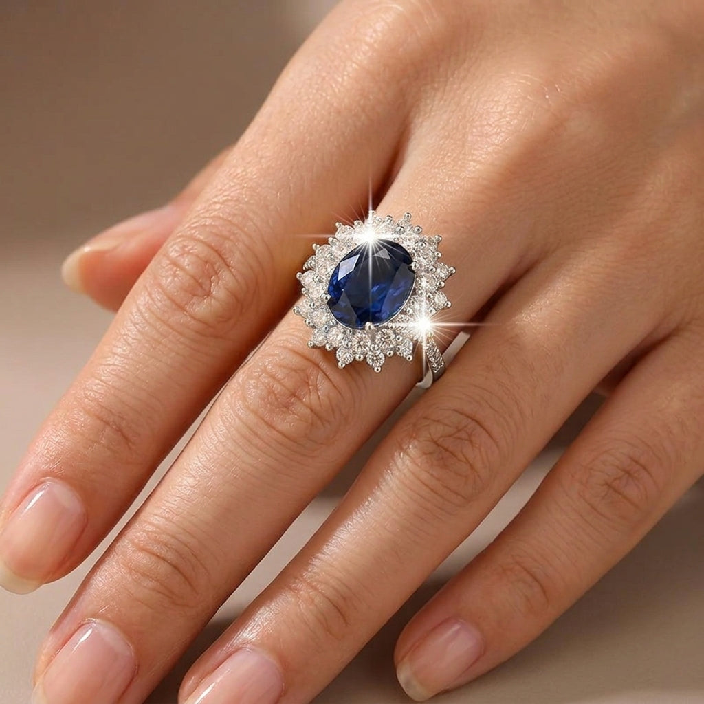 Vionne Saphirae Anillo | Oro Blanco